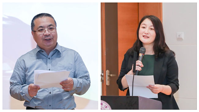 李勃,聂品(从左至右)发言